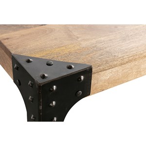 Table à manger en acier et bois manguier massif l80 cm madison