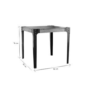 Table à manger en acier et bois manguier massif l80 cm madison