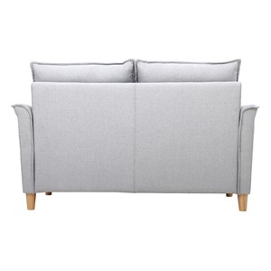 Canapé 2 places en tissu gris clair et bois clair cliff