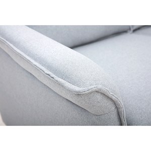 Canapé 2 places en tissu gris clair et bois clair cliff