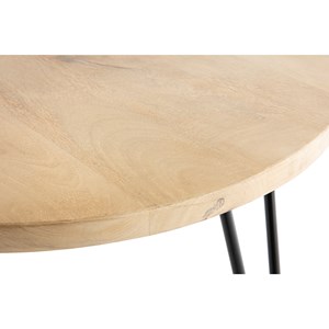 Table basse ronde bois manguier massif et métal noir d60 cm vibes