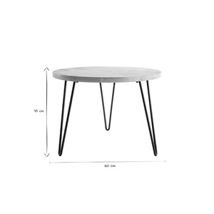 Table basse ronde bois manguier massif et métal noir d60 cm vibes