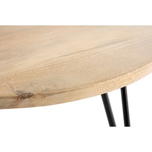 Table basse ronde bois manguier massif et métal noir d80 cm vibes