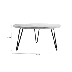 Table basse ronde bois manguier massif et métal noir d80 cm vibes