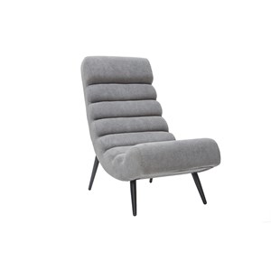 Fauteuil en tissu effet velours gris et métal noir taylor
