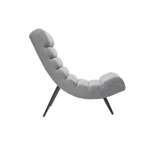 Fauteuil en tissu effet velours gris et métal noir taylor