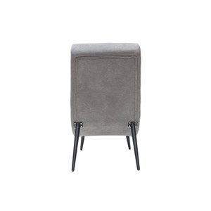 Fauteuil en tissu effet velours gris et métal noir taylor