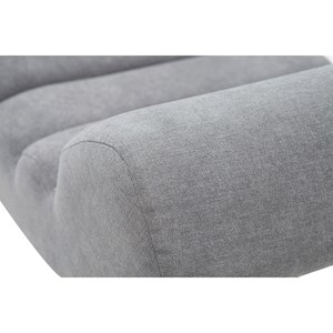 Fauteuil en tissu effet velours gris et métal noir taylor