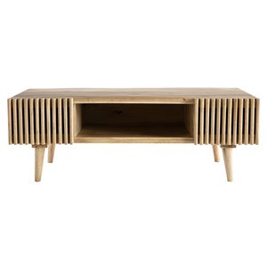 Table basse avec portes coulissantes bois manguier massif alba
