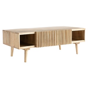 Table basse avec portes coulissantes bois manguier massif alba
