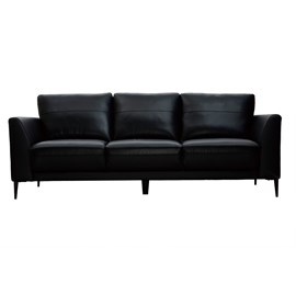 Canapé 3 places cuir noir et métal noir joplin