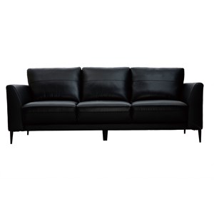 Canapé 3 places cuir noir et métal noir joplin