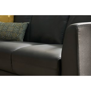 Canapé 3 places cuir noir et métal noir joplin