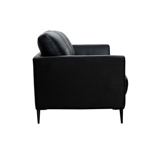 Canapé 3 places cuir noir et métal noir joplin