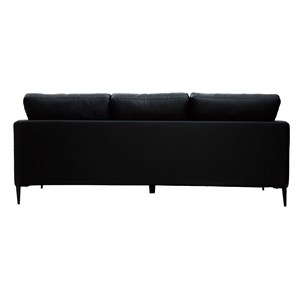 Canapé 3 places cuir noir et métal noir joplin