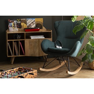 Buffet meuble de rangement vinyles en bois manguier massif l105 cm matahari