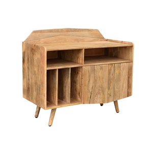 Buffet meuble de rangement vinyles en bois manguier massif l105 cm matahari