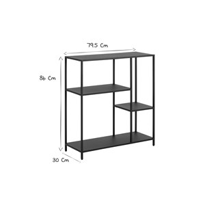 Console ouverte en métal noir l80 cm podium