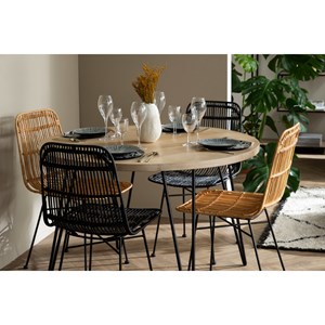 Table à manger ronde en bois manguier massif d116 cm vibes