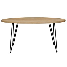 Table à manger ovale en bois manguier massif l160 cm vibes
