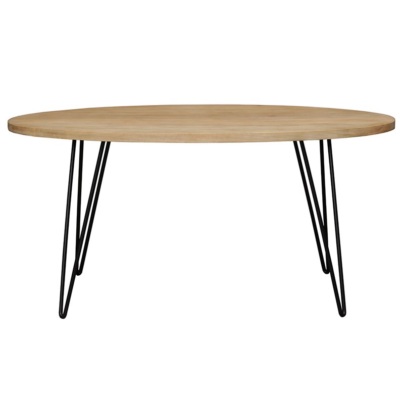 Table à manger ovale en bois manguier massif l160 cm vibes