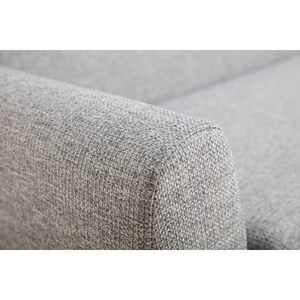 Canapé 3 places en tissu gris clair et bois clair pure