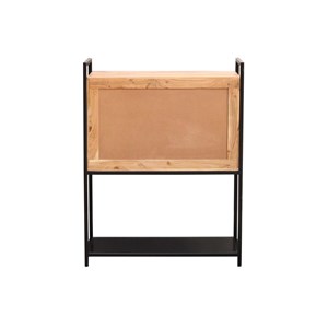 Buffet haut en bois massif et métal noir 2 portes l85 cm arthus