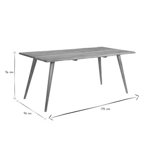 Table à manger rectangulaire en bois massif l175 cm savana