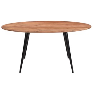 Table à manger ovale en bois massif et métal noir l160 cm obali