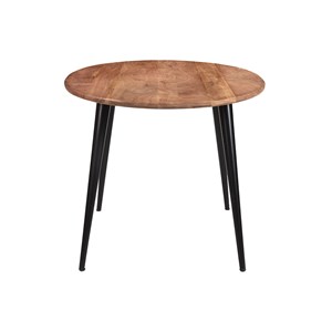 Table à manger ovale en bois massif et métal noir l160 cm obali