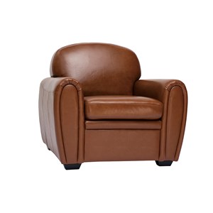 Fauteuil  cuir marron club