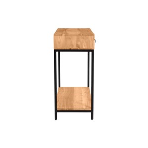 Console avec rangements 2 tiroirs en bois massif et métal noir l80 cm axelle