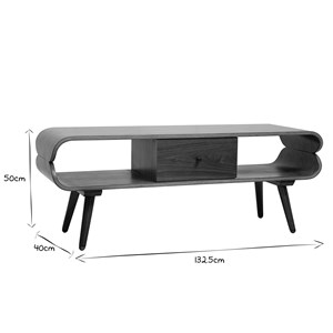 Meuble tv  en bois foncé avec rangements l132 cm takla