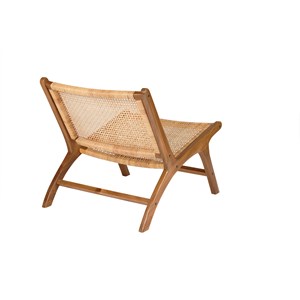 Fauteuil ethnique en bois teck massif et cannage en rotin naturel hamma