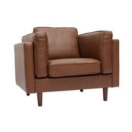Fauteuil  cuir marron bradley