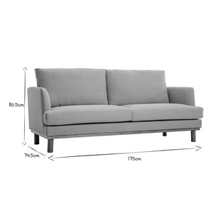 Canapé 3 places en tissu beige et bois clair hobart