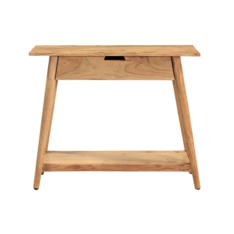 Console naturelle avec tiroir en bois massif l90 cm franklin