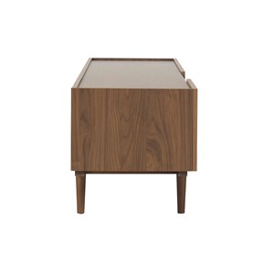 Meuble tv finition bois foncé noyer 3 portes l180 cm sanaa