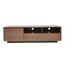 Meuble tv  en bois foncé noyer et métal noir l160 cm jako