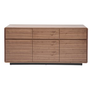 Buffet en bois foncé noyer 3 portes 3 tiroirs l160 cm jako