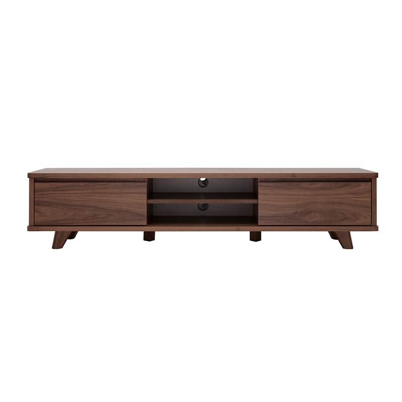 Miliboo - Meuble tv  bois foncé noyer 2 portes l180 cm fifties