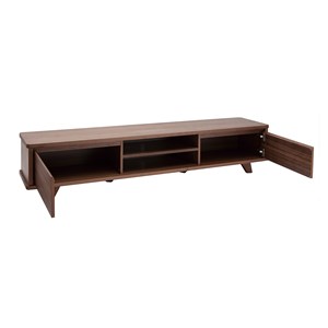 Meuble tv  bois foncé noyer 2 portes l180 cm fifties
