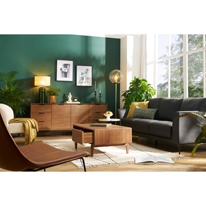 Table basse rectangulaire avec rangements bois foncé noyer l100 cm suva