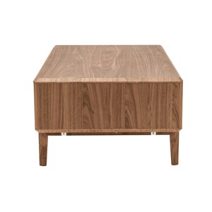 Table basse rectangulaire avec rangements bois foncé noyer l100 cm suva