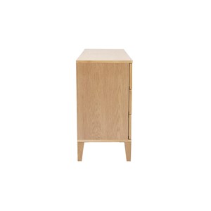 Commode en bois clair chêne 6 tiroirs l120 cm freddy