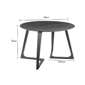 Table ronde en bois massif l115 cm bandol