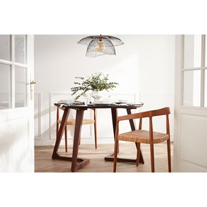 Table ronde en bois massif l115 cm bandol