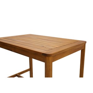 Table de bar de jardin rectangulaire en bois massif l120 cm akis