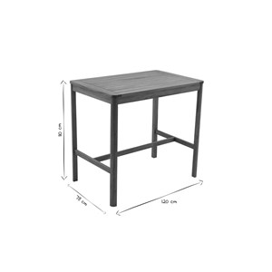 Table de bar de jardin rectangulaire en bois massif l120 cm akis