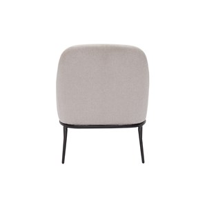Fauteuil en tissu effet velours texturé beige et métal noir brego